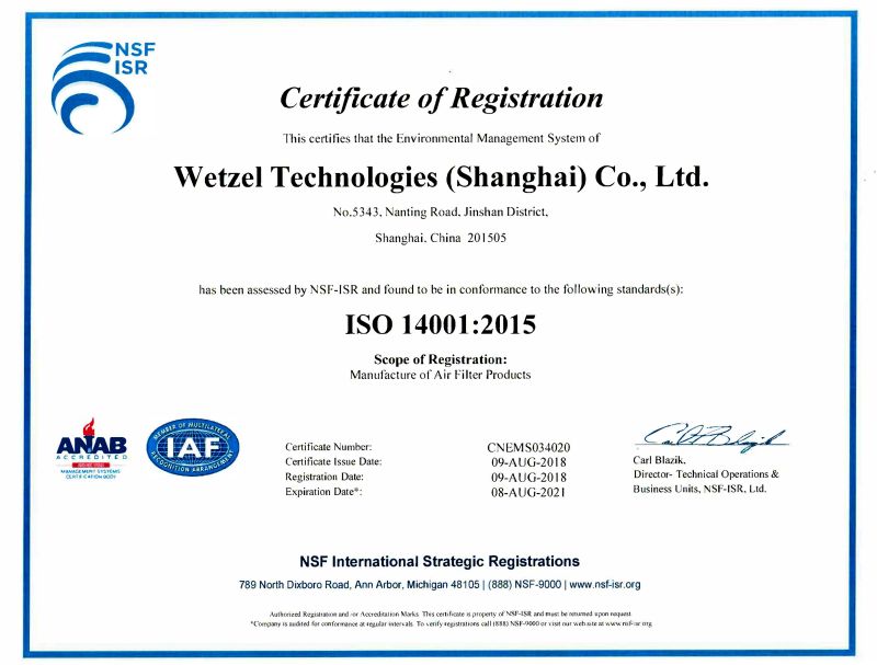Zertifikat iso140012015